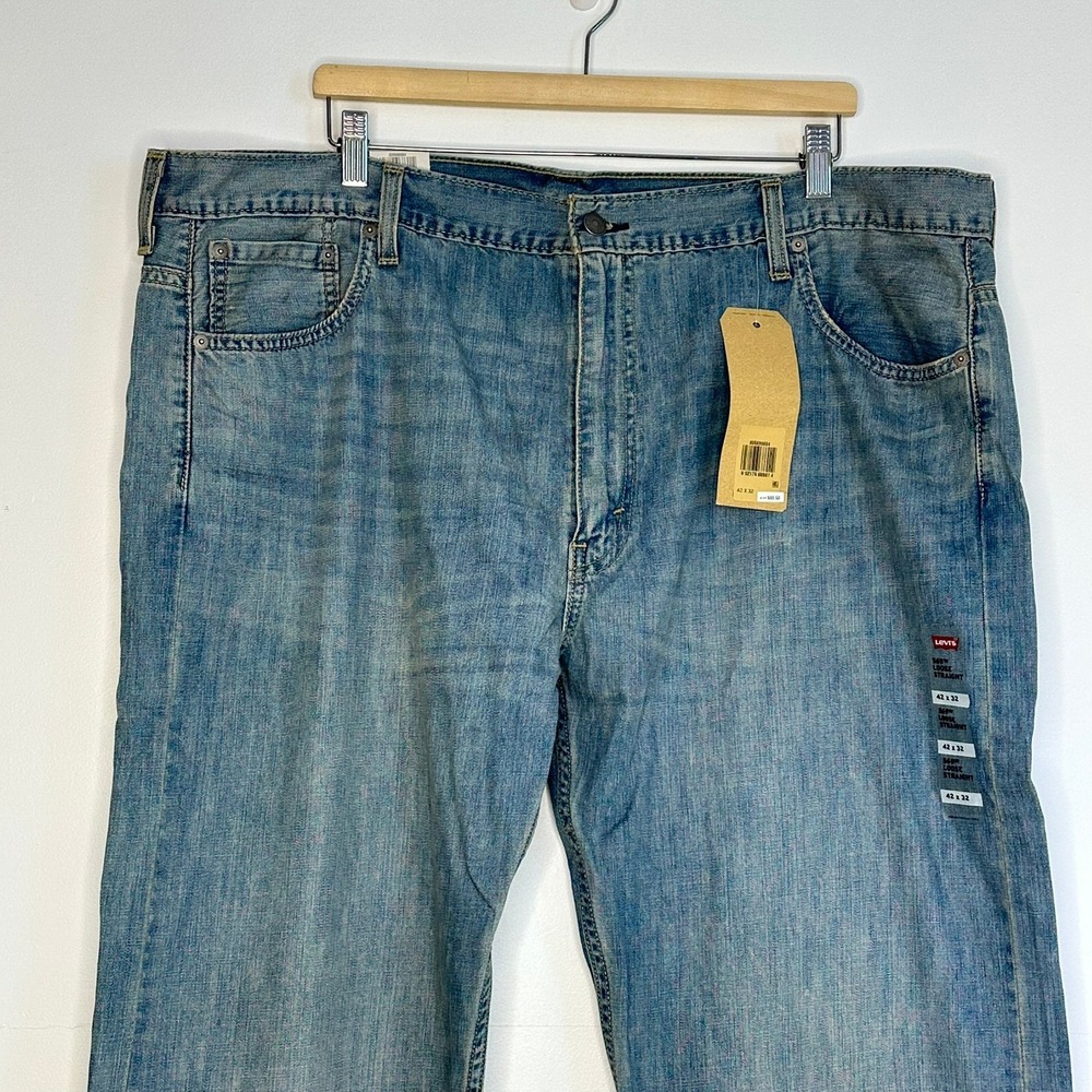 Levi's 569 Loose Straight Mens 42x32 Blue Denim Jeans 005690264 - Picture 3 of 9